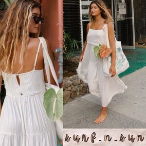 Billabong Tropic Haze Striped Midi Dress